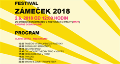 Desktop Screenshot of festivalzamecek.cz